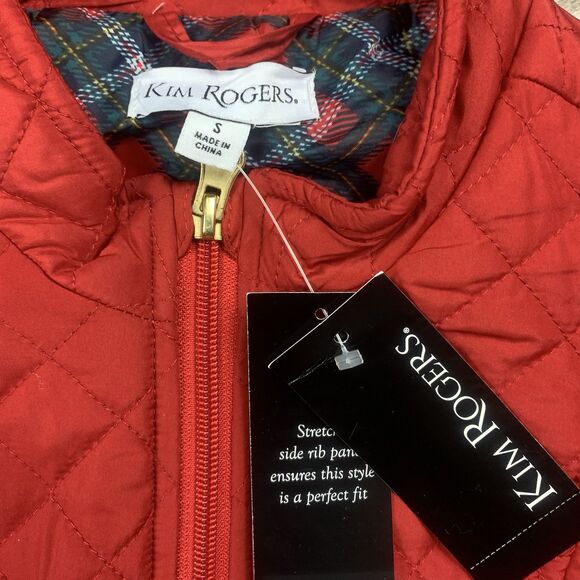 Kim Rogers Red Vest  Full Zipped Pockets Lined Women’s Size Small New - Picture 2 of 5